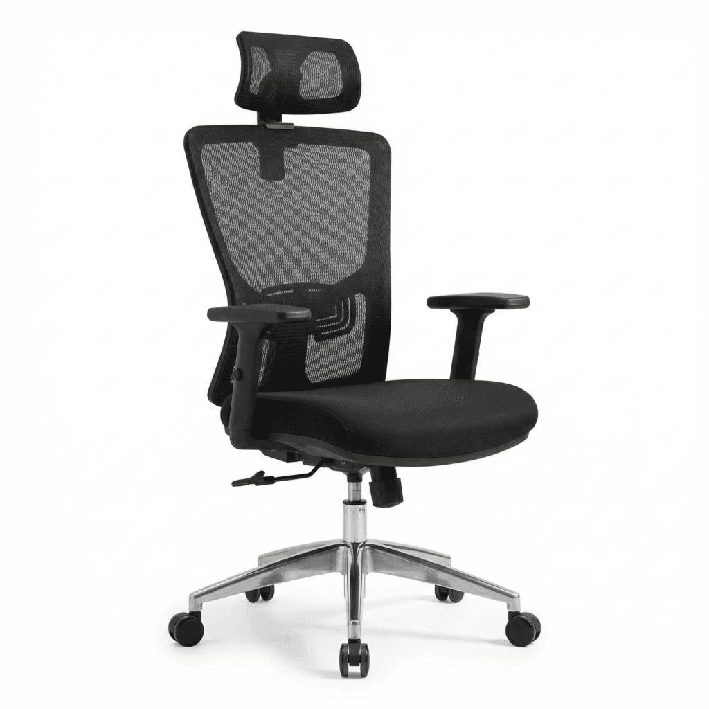 Wakefit Gravita Pro ergonomic chair with headrest and mesh back