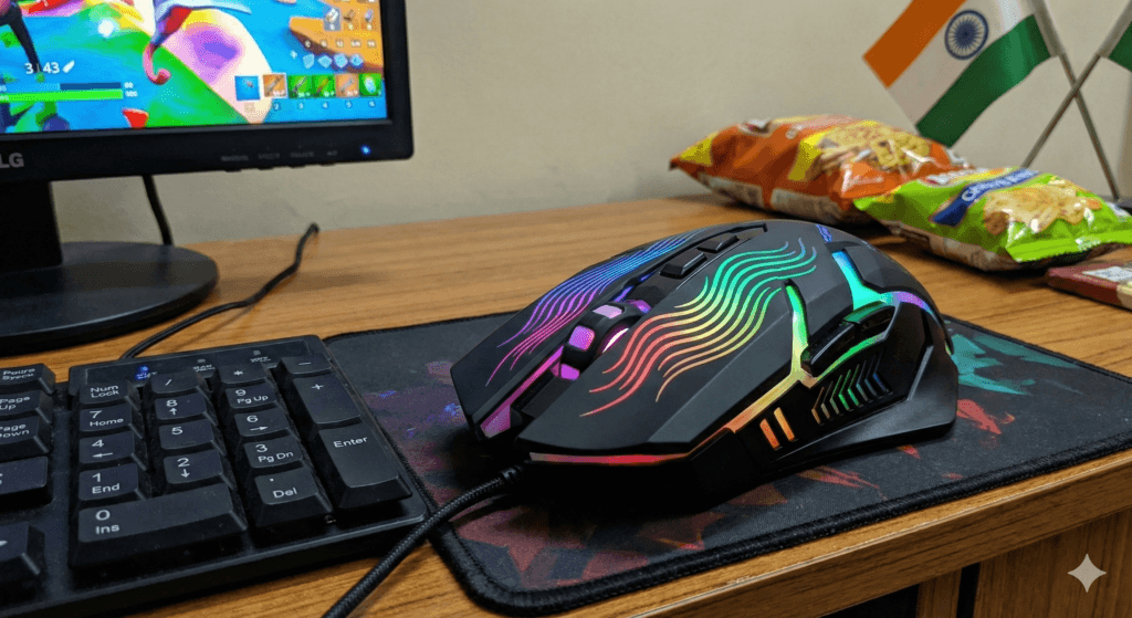 Zebronics gaming mouse with RGB lights