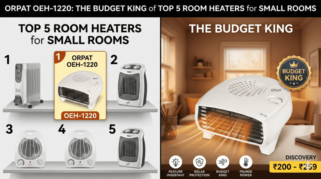 Orpat OEH-1220 The Budget King of Top 5 Room Heaters for Small Rooms