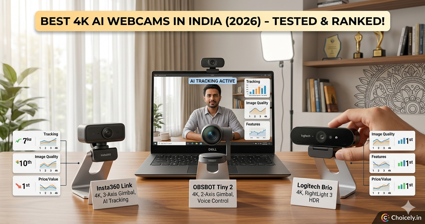 best 4k ai webcams india 2026