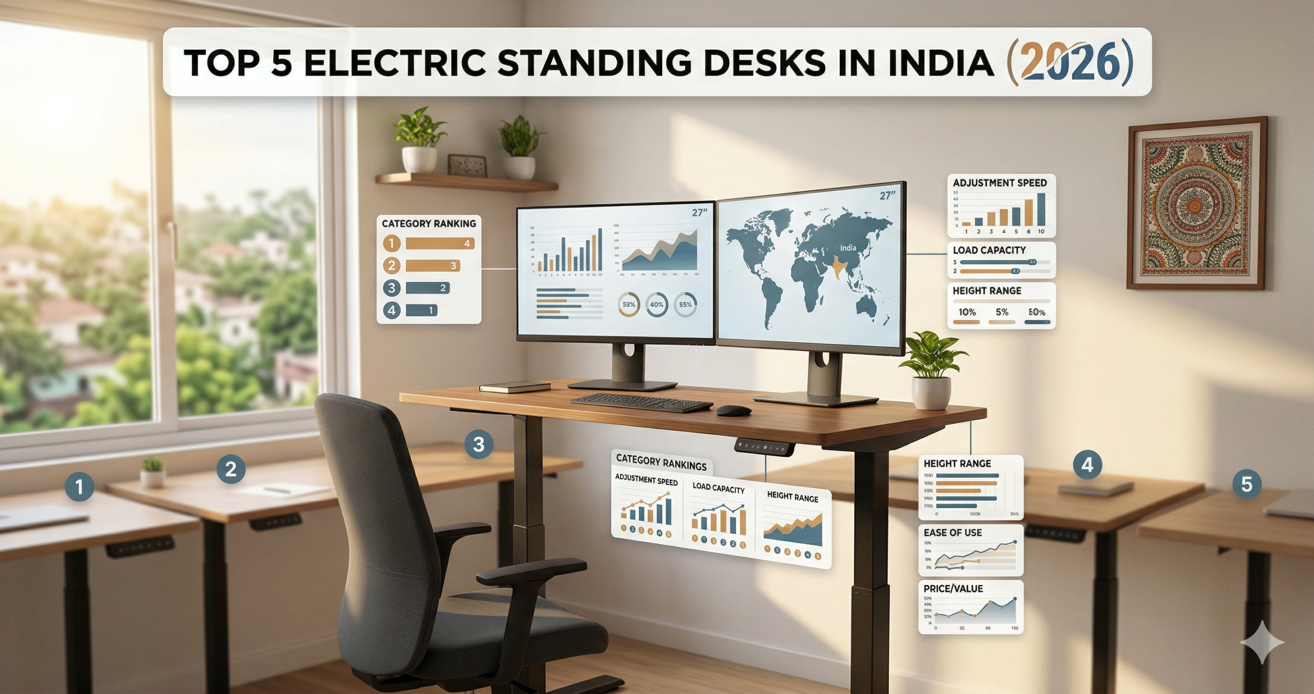 best electric standing desks India 2026