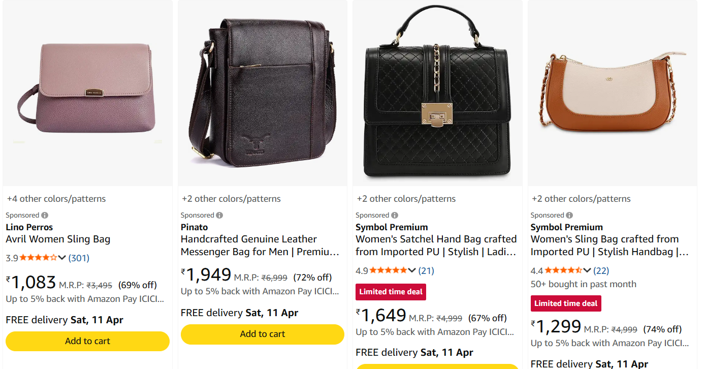 Lino Perros Faux Leather Sling Bag