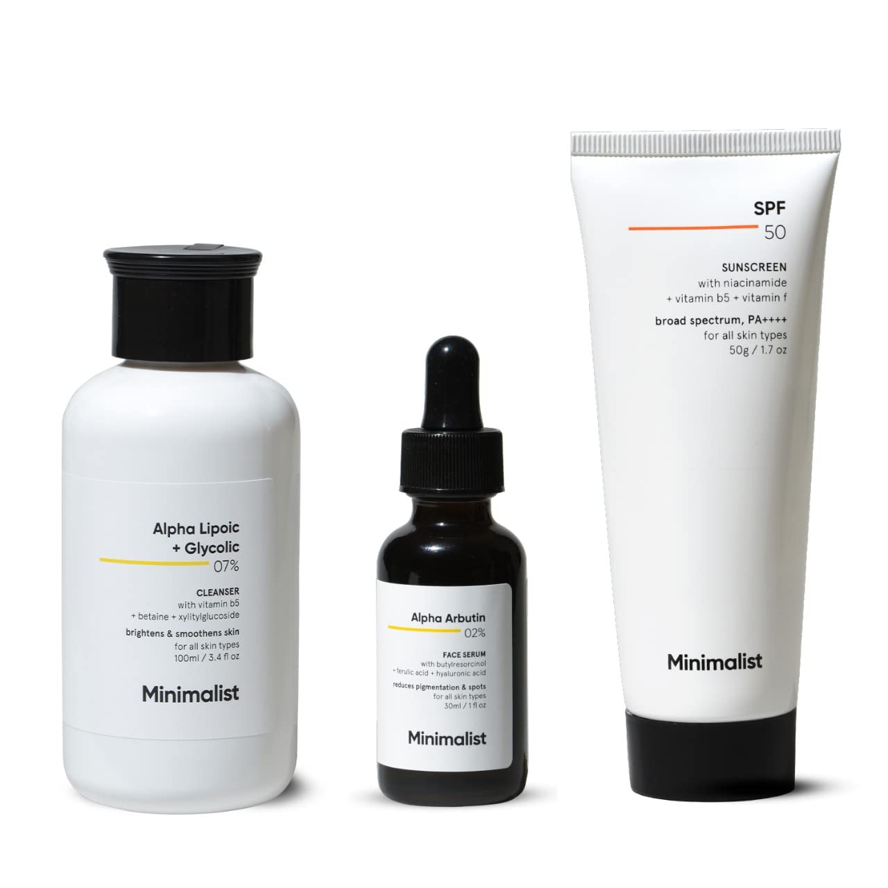 Minimalist Men's Routine Cleanser + Vit C + SPF best men's skincare routine India 2026