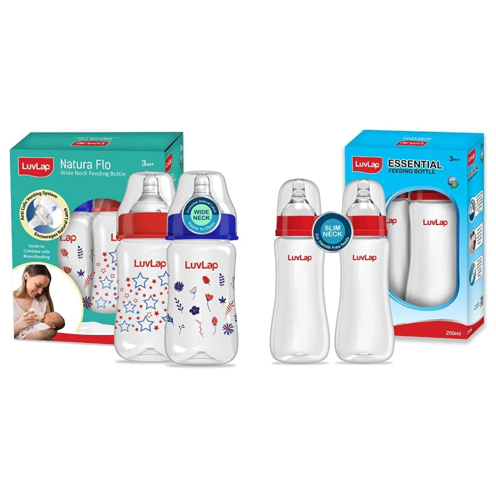 LuvLap Natura Flo Slim Neck Baby Bottle