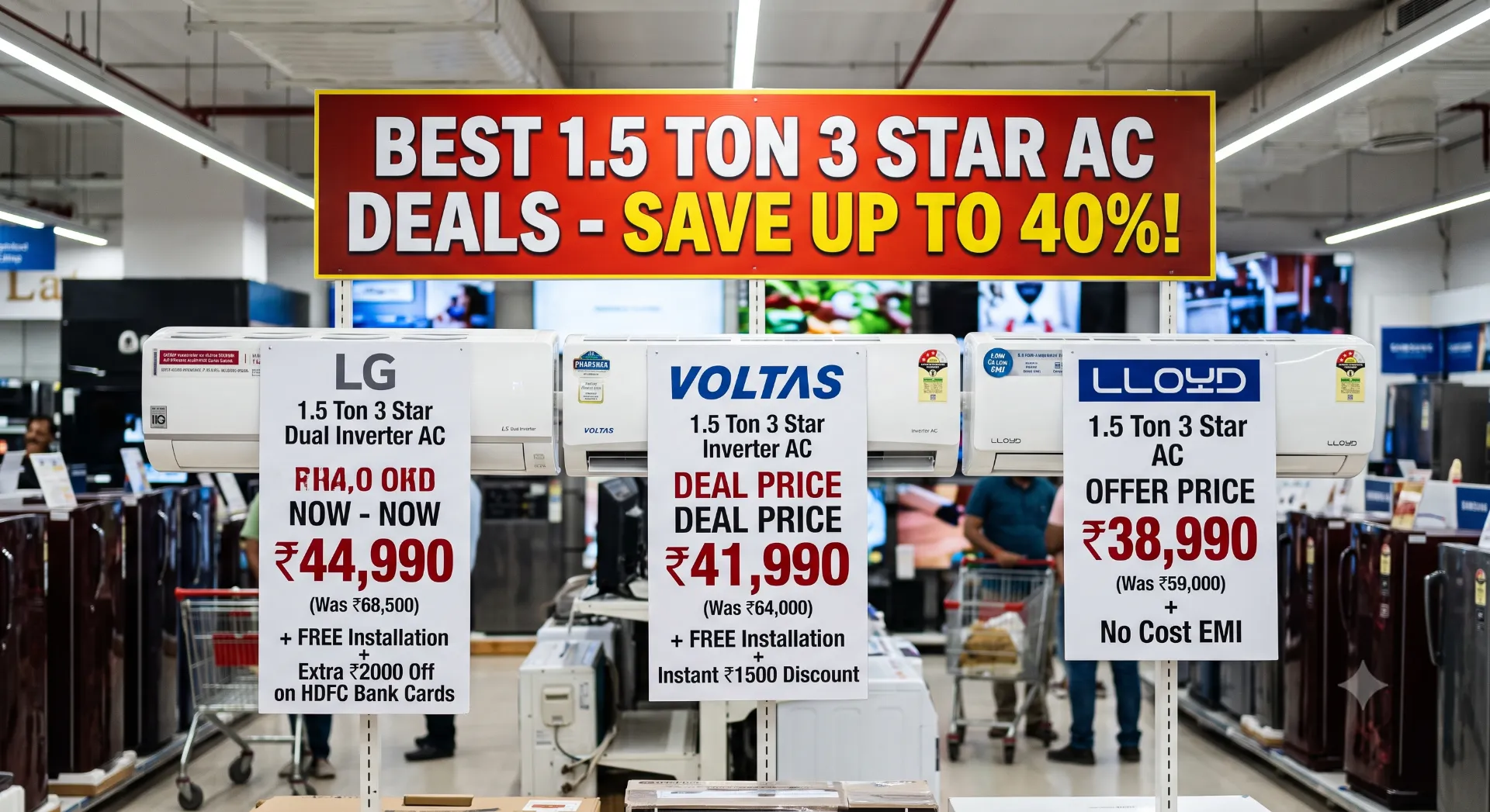 Best 1.5 Ton 3 Star AC deals